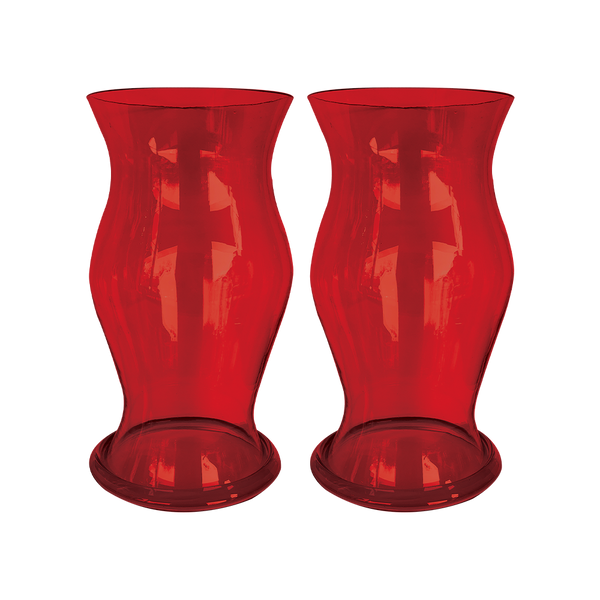 Ruby Red Glass Hurricanes Set of 2 - 2024 holiday gift guide