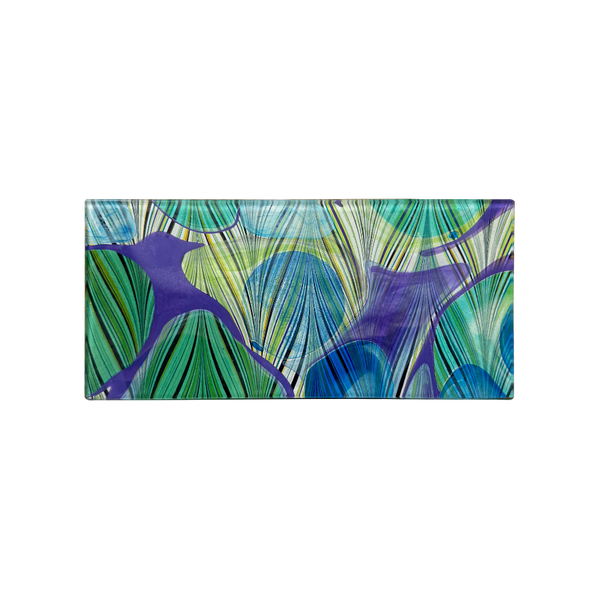 3.5 x 7 Mod Purple Green Glass Tray - 2024 holiday gift guide