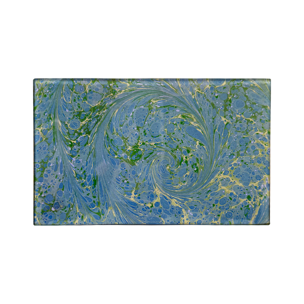 5 x 8 Blue Green Swirl Glass Tray - 2024 holiday gift guide