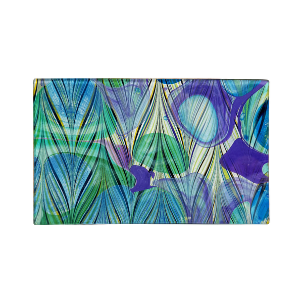 5 x 8 Mod Purple Green Glass Tray - 2024 holiday gift guide