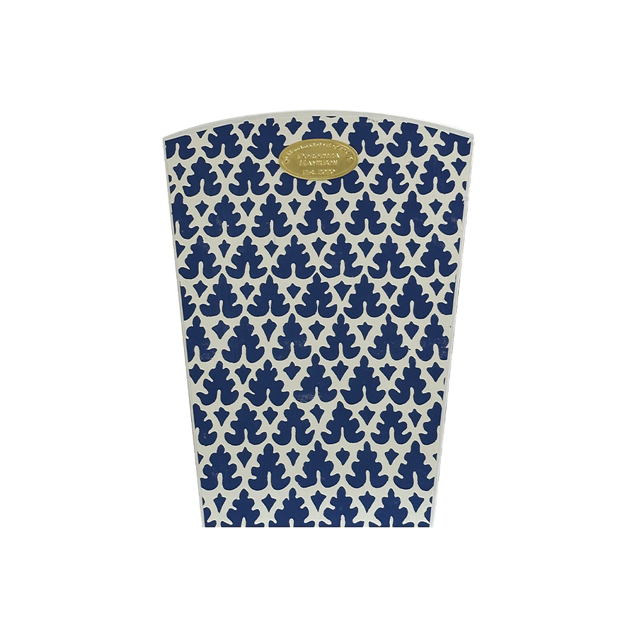 New Navy Quadrille Volpi Bin + Tissue Holder