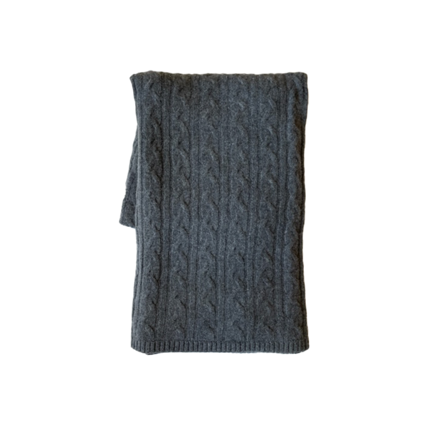 Cashmere Cable Throw - Graphite - 2024 holiday gift guide