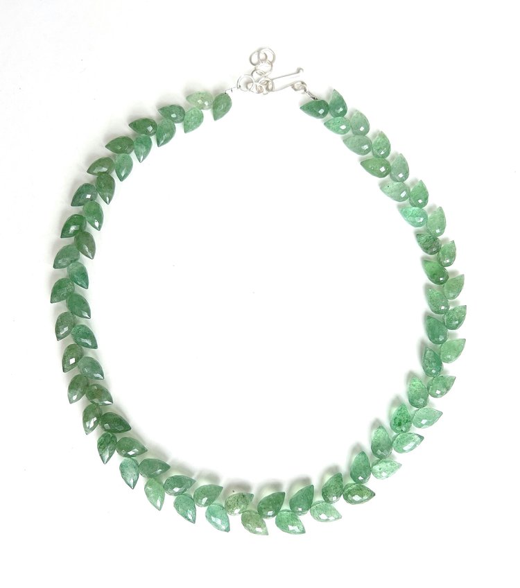 Green Quartz Leaf Necklace