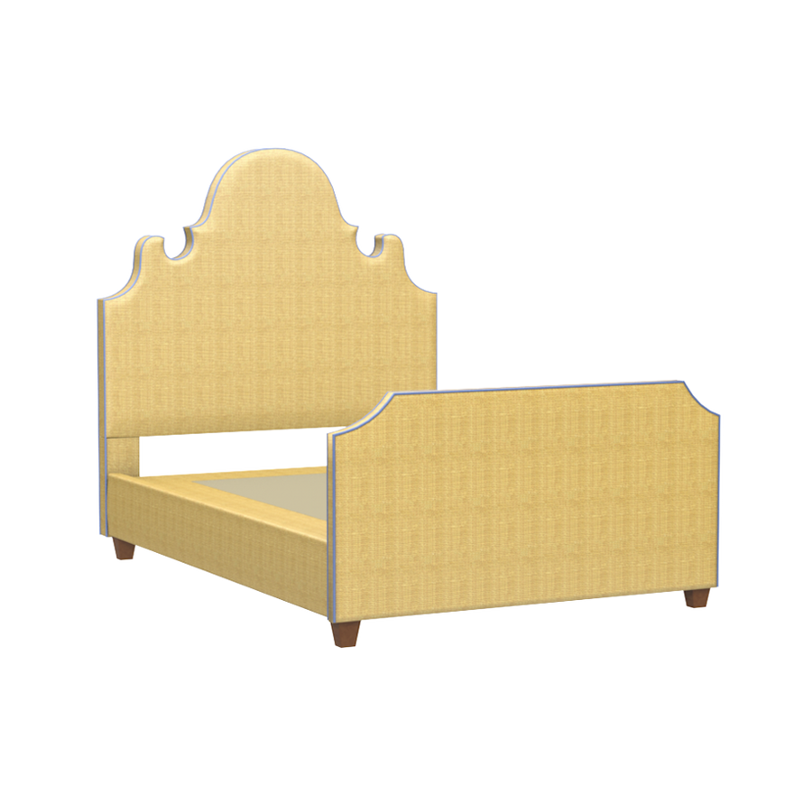 Charleston Platform Bed with Footboard - Natural Raffia