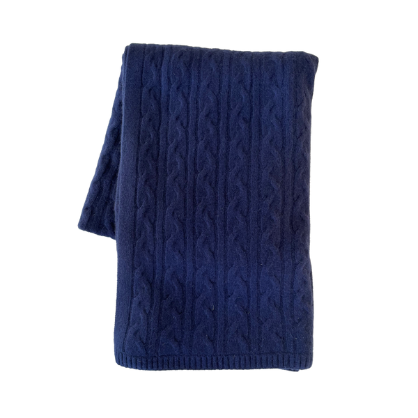 Cashmere Cable Throw - Midnight - 2024 holiday gift guide